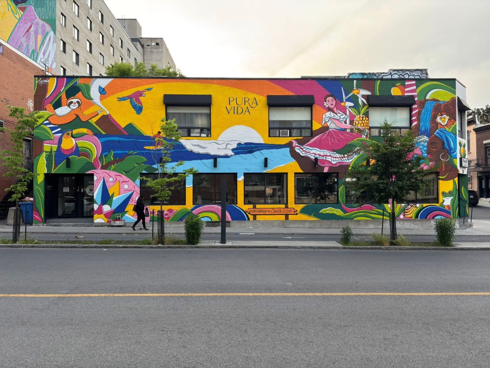 Impresionante mural de Costa Rica roba las miradas de los canadienses en la ciudad de Montreal